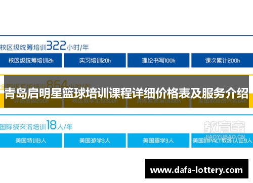 青岛启明星篮球培训课程详细价格表及服务介绍